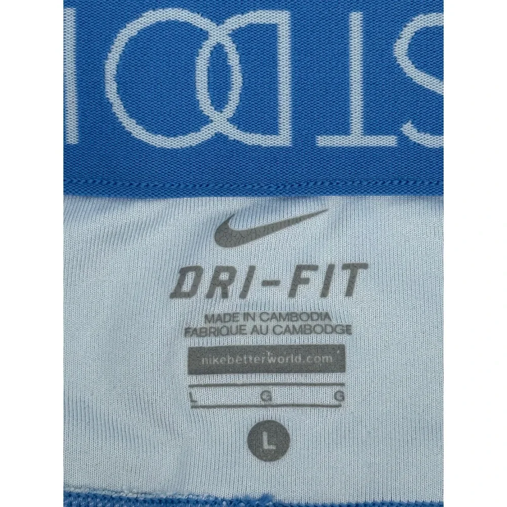 Nike‎ Dri-FIT Blue Marble Crackle Print Cropped Leggings Womens Pocket Sz L